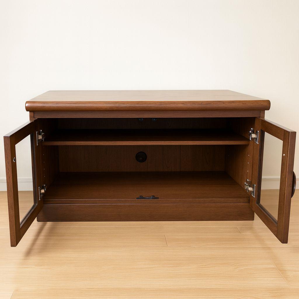 ​【karimoku】カリモク製 木製ローボード/テレビ台 W88cm ガラス扉