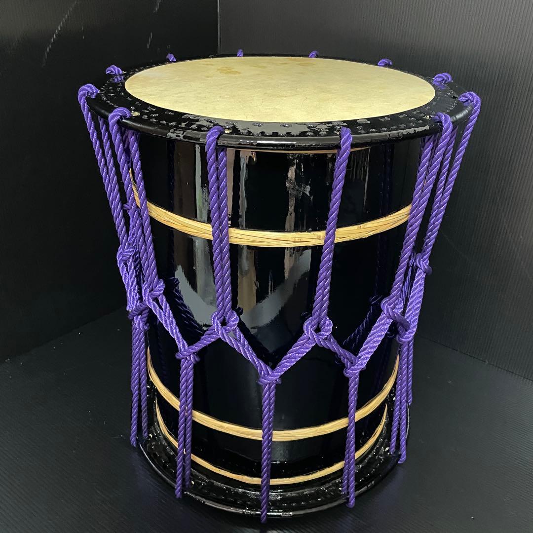 美品 和太鼓 桶胴太鼓 三浦太鼓 彌市 1尺5寸 46cm 長胴 宮太鼓 ケース