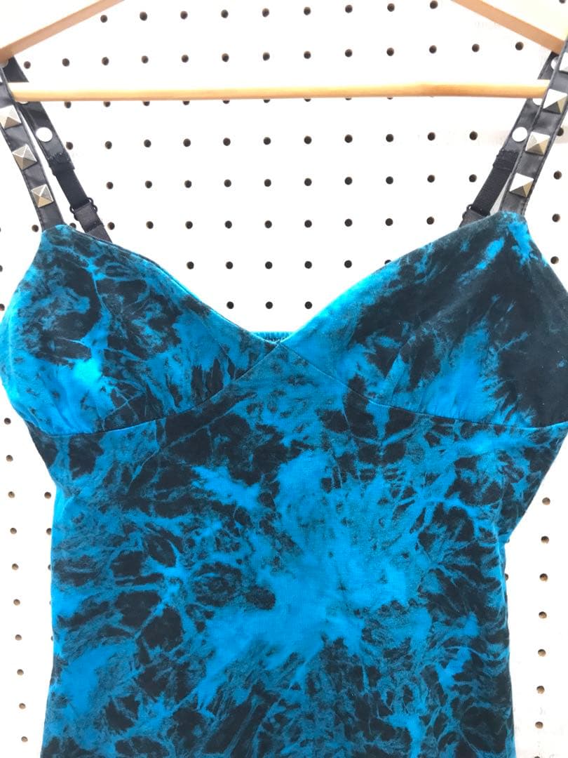 Y2K 古着 GLAD NEWS スタッズストラップ タイダイ ビスチェ キャミ