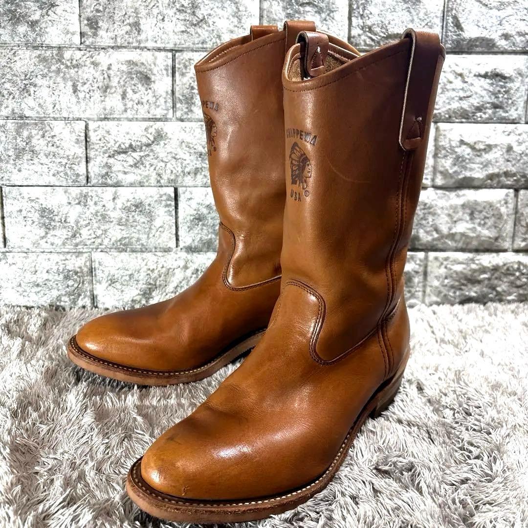 美品❣️チペワ 廃番 26790 ペコスブーツ 黒タグ USA製 US8 茶