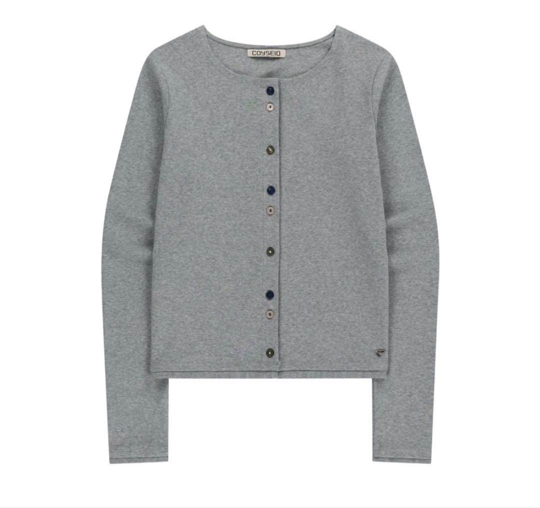 トップス COYSEIO RAW EDGE CARDIGAN MELANGE GREY