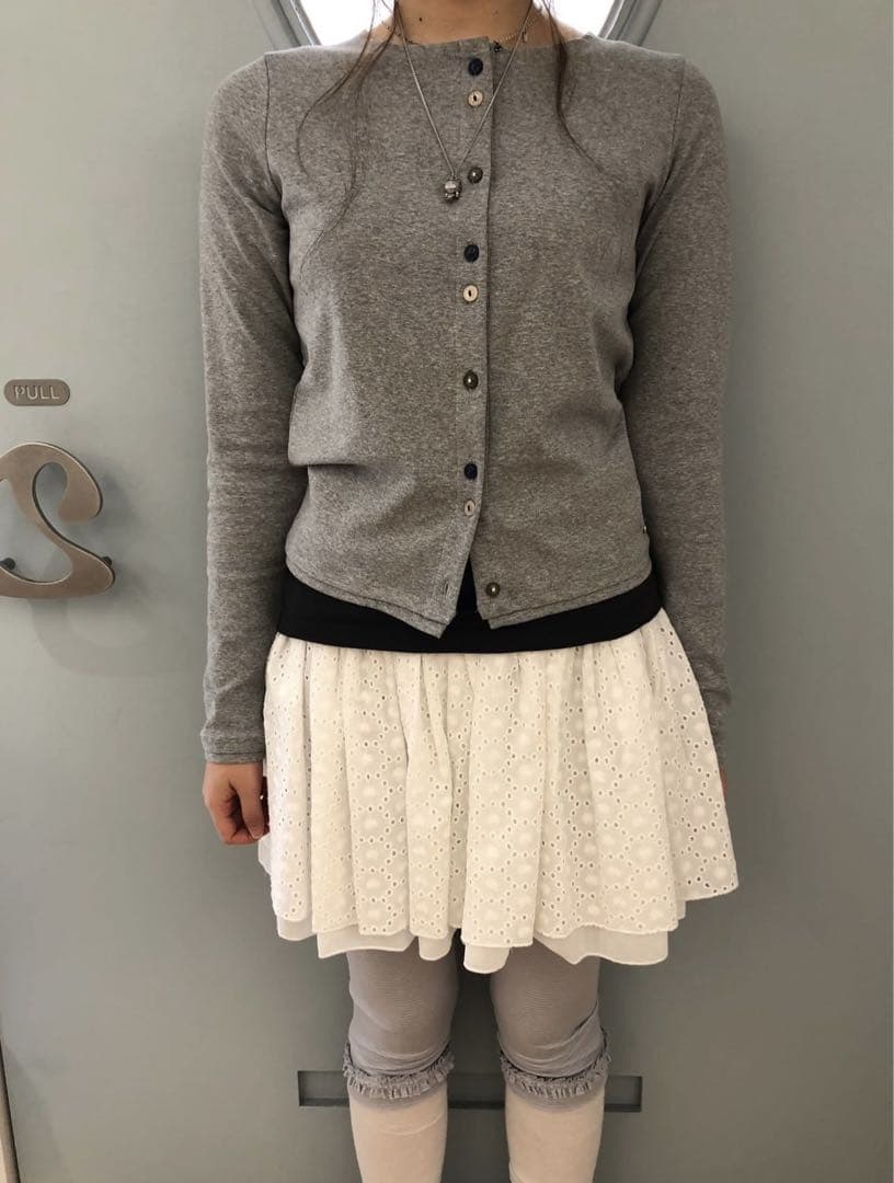トップス COYSEIO RAW EDGE CARDIGAN MELANGE GREY
