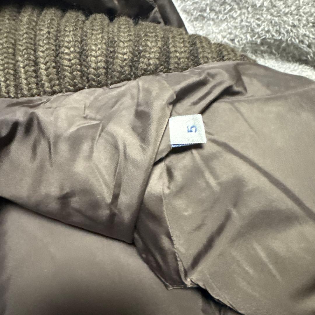 MONCLER ブラウン ダウンベスト フード付き