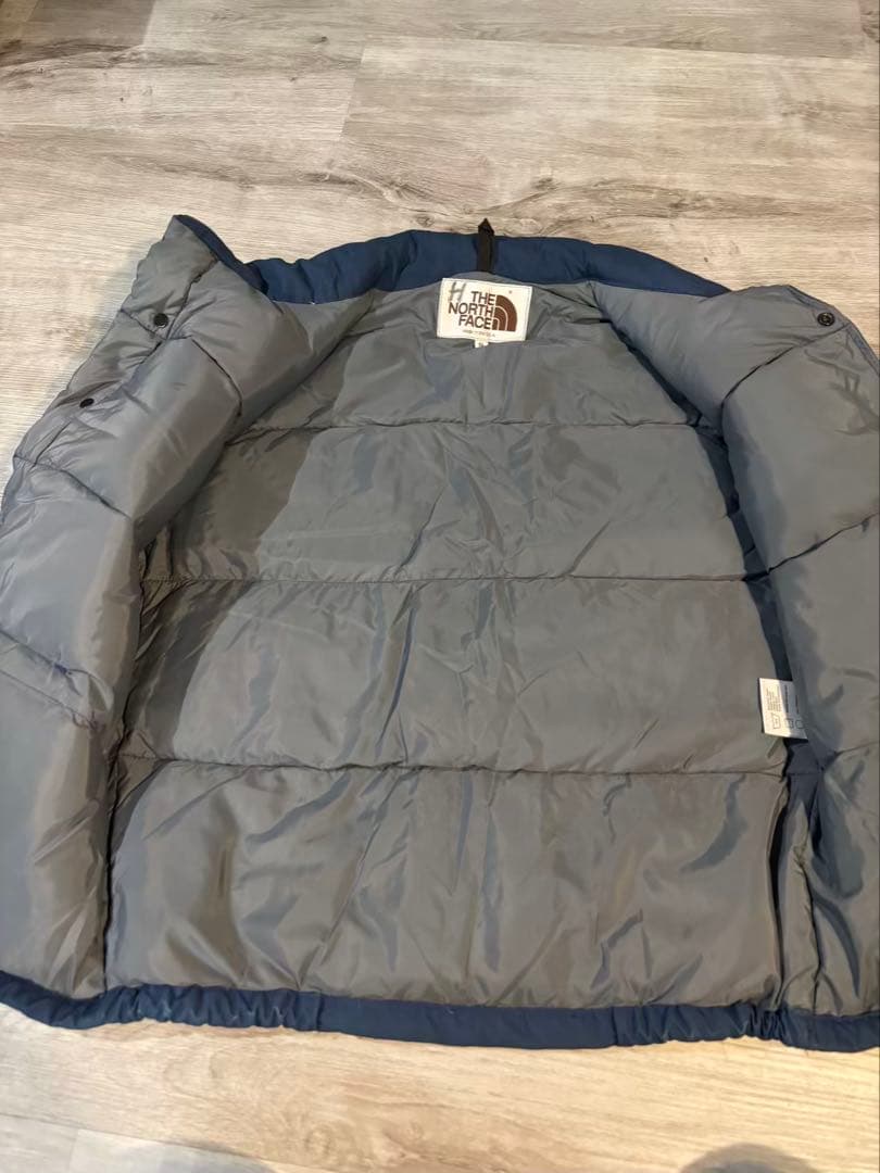 334 ノースフェイス茶タグ90s USA製 ダウンベスト 青
