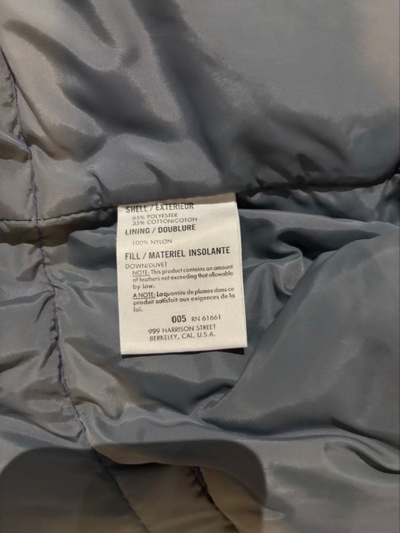 334 ノースフェイス茶タグ90s USA製 ダウンベスト 青