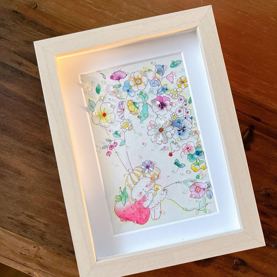 イラスト　シーグラスアート　水彩画　原画