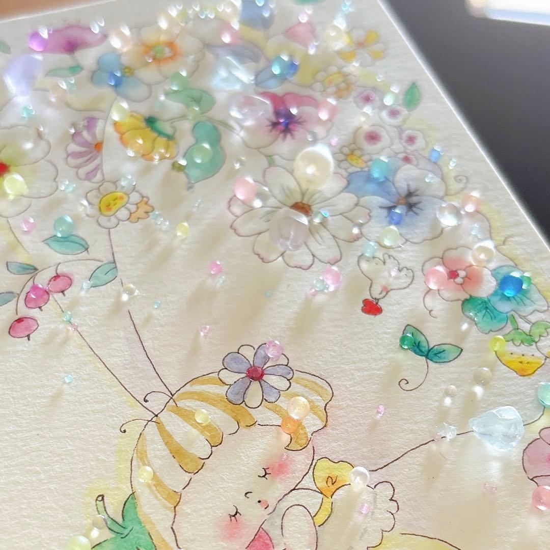 イラスト　シーグラスアート　水彩画　原画