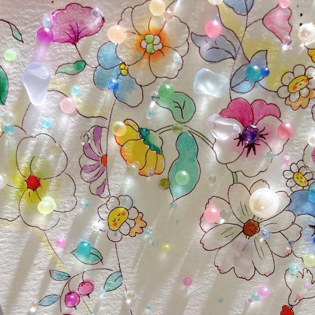 イラスト　シーグラスアート　水彩画　原画