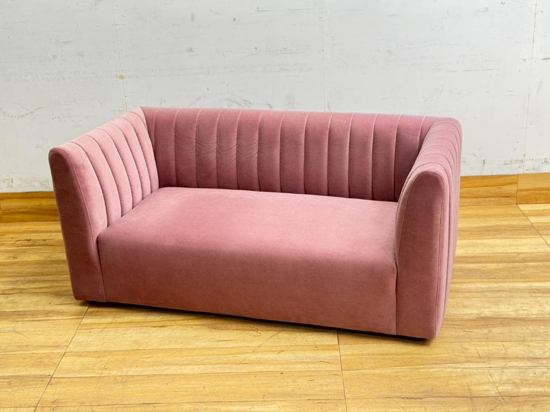 T1474☆展示品☆フランフラン　シュエット 2人掛けソファ ピンク　２Ｐソファ