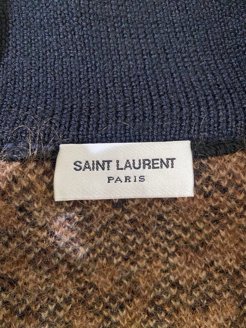 専用SAINT LAURENT PARIS ウールモヘアレオパード柄コート