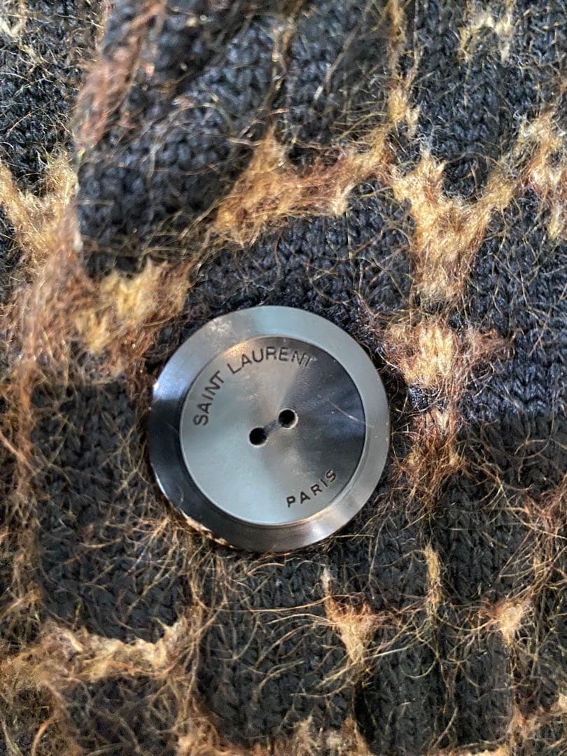 専用SAINT LAURENT PARIS ウールモヘアレオパード柄コート