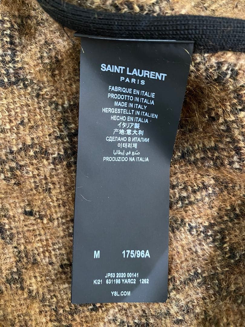 専用SAINT LAURENT PARIS ウールモヘアレオパード柄コート