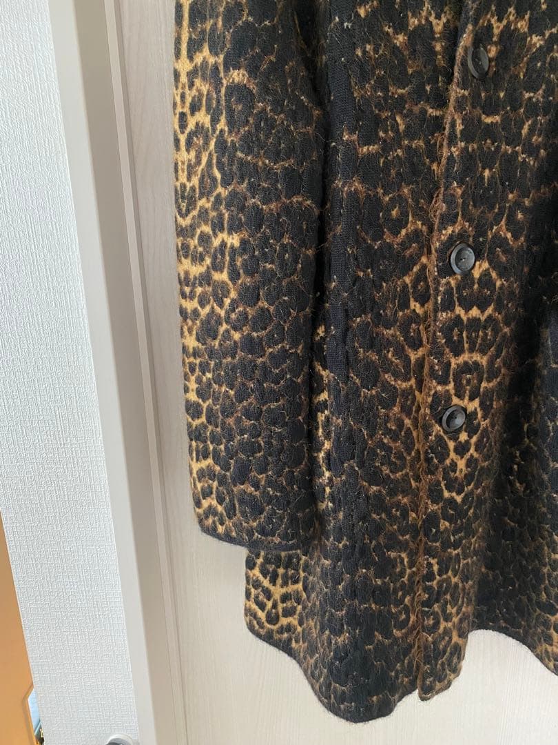 専用SAINT LAURENT PARIS ウールモヘアレオパード柄コート