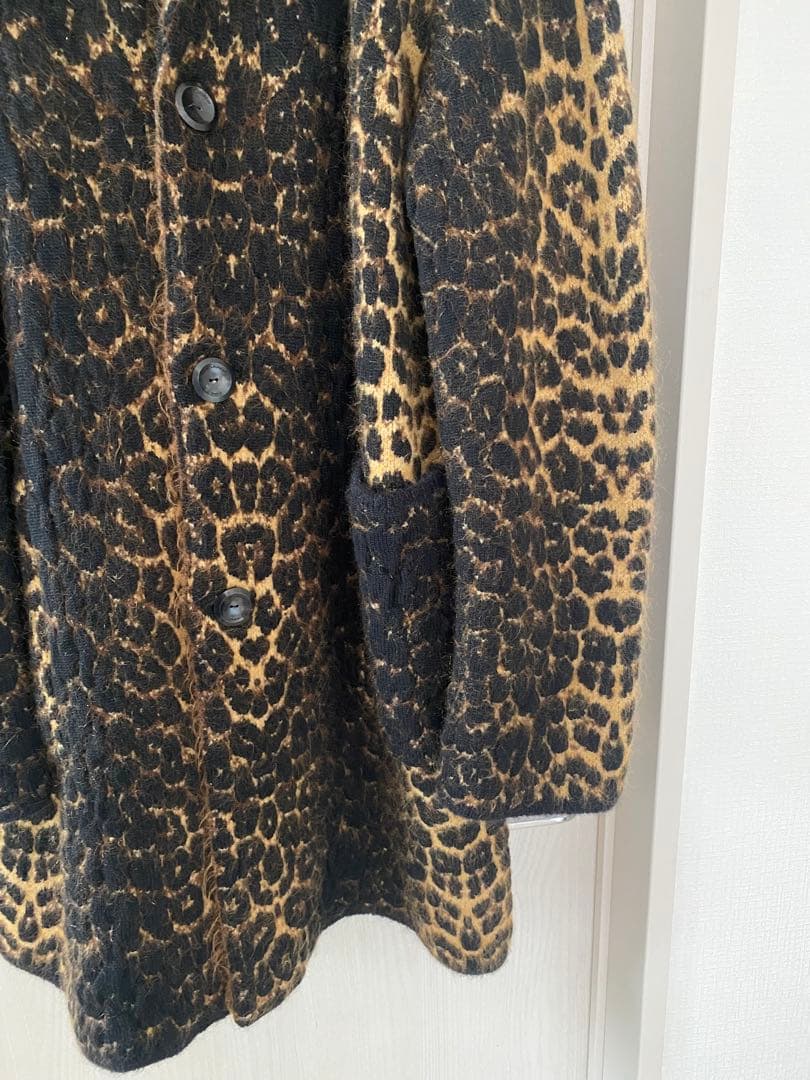 専用SAINT LAURENT PARIS ウールモヘアレオパード柄コート