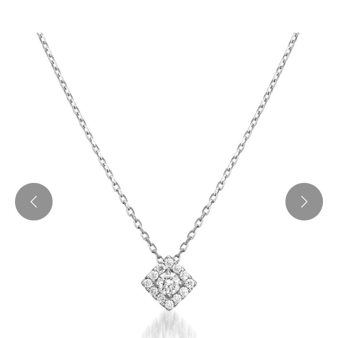 ★未使用★STAR JEWELRY ダイヤモンドスクエアハローネックレス