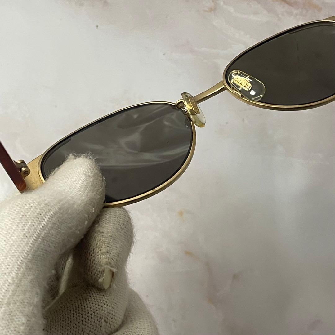 celine セリーヌ オーバル 鼈甲 y2k アンティーク レトロ サングラス
