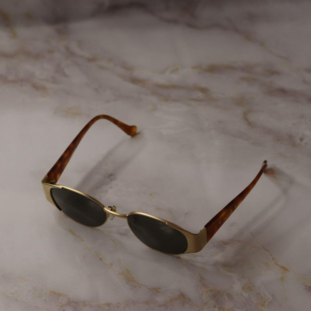 celine セリーヌ オーバル 鼈甲 y2k アンティーク レトロ サングラス