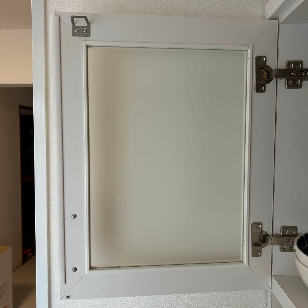 【最終値下げ★5/4まで限定出品】送料込み ニトリ ホワイトガラス扉付き食器棚