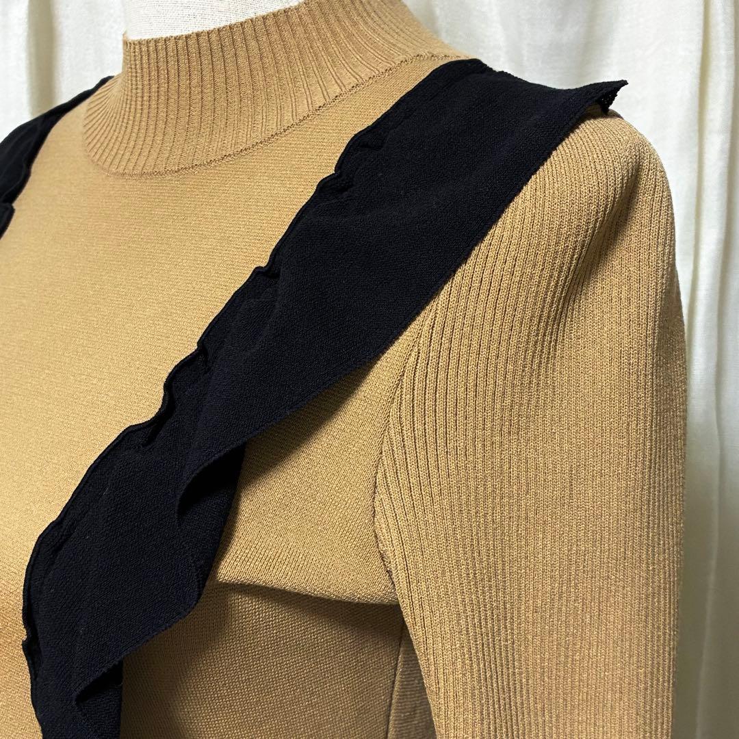 M'S GRACY エムズグレイシー バイカラー フリル ドッキングワンピース