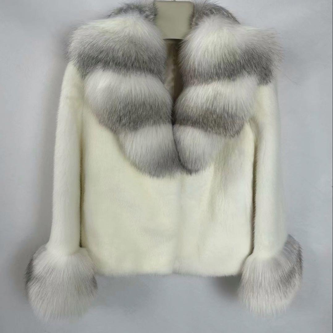 マーベルグラデーションフォックスXパールホワイトミンク　ショートコート