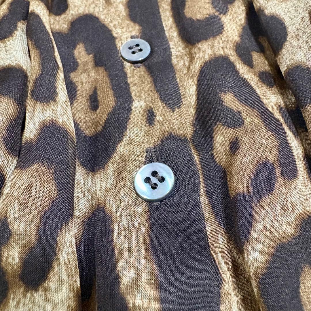 美品 DOLCE & GABBANA レオパード柄 シルク ワンピース 38 M