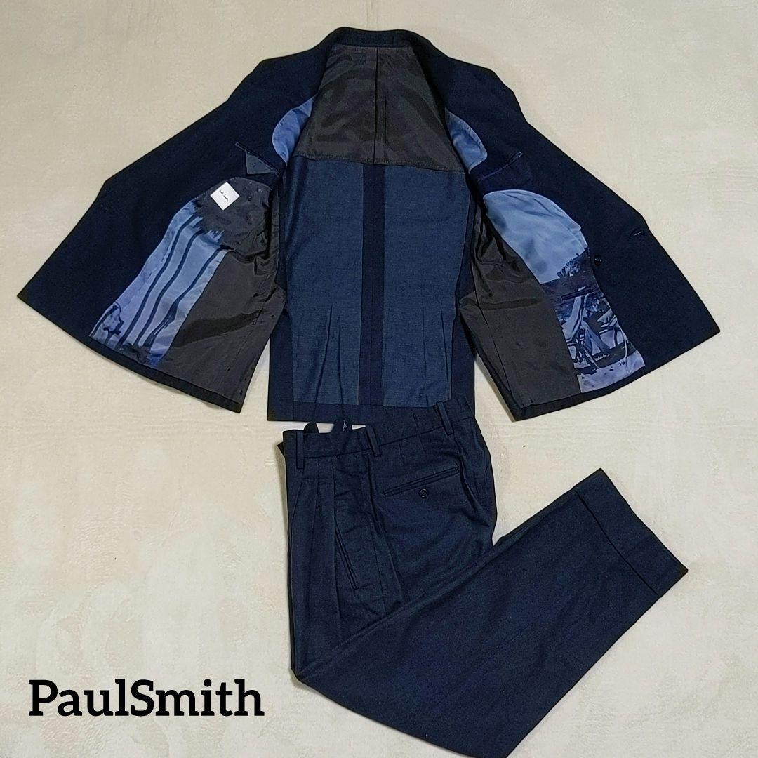【美品】　現行タグ　ポールスミス　ダブルスーツ　麻シルク　オーバーシルエット