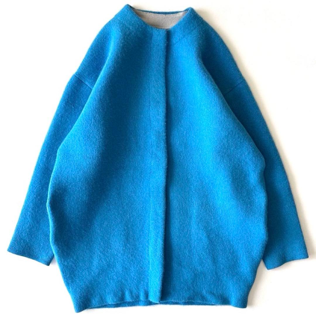 美品 希少 エレンディーク ベーシックCNラクーンミックスWカーディガン 01