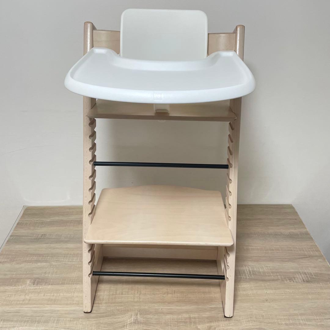 ストッケ トリップトラップ ホワイトウォッシュ　S/N4 ベビーセット・トレイ付