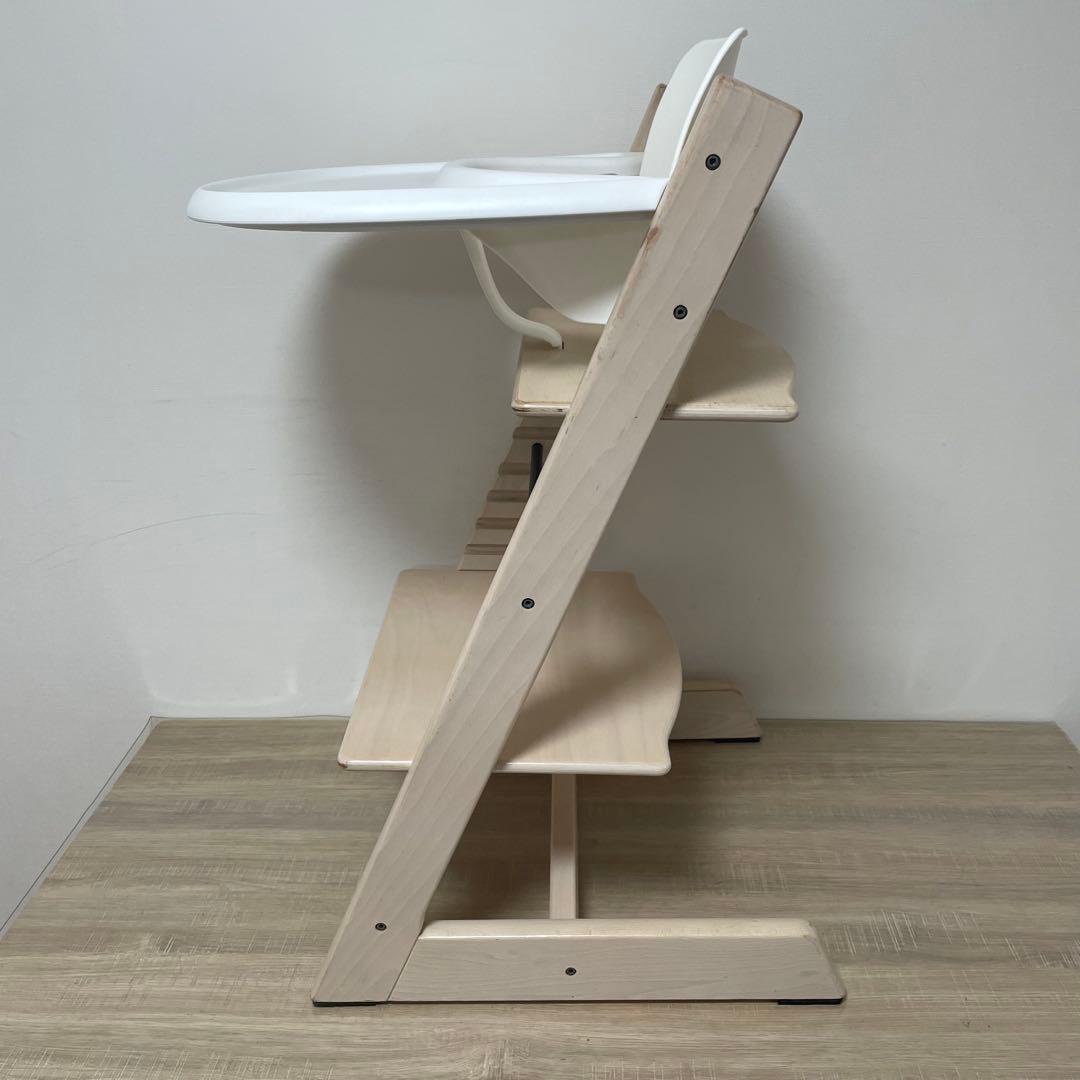 ストッケ トリップトラップ ホワイトウォッシュ　S/N4 ベビーセット・トレイ付