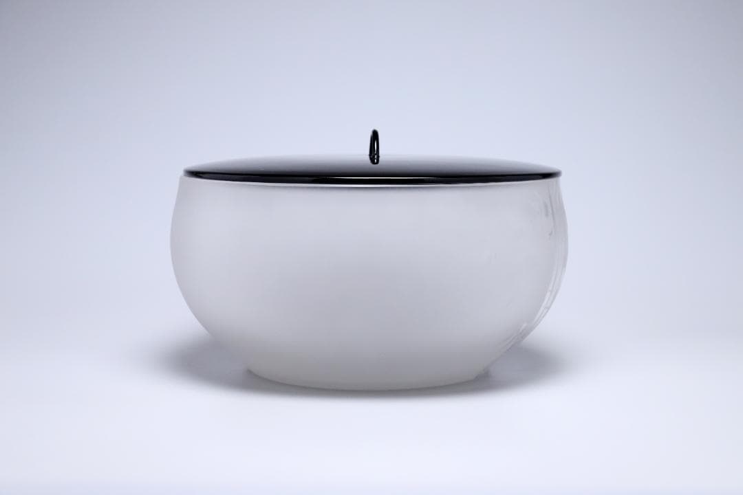 上野良樹　窯変硝子平水指　共箱　美品　硝子　ガラス　古美術　【正一古美術】