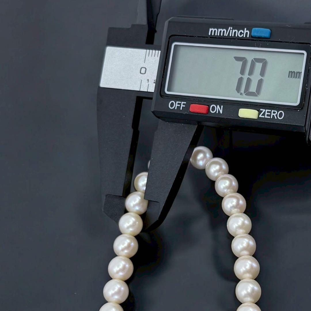 【最高級】ミキモト　アコヤ　本真珠　パール　ネックレス　シルバー　7.0mm