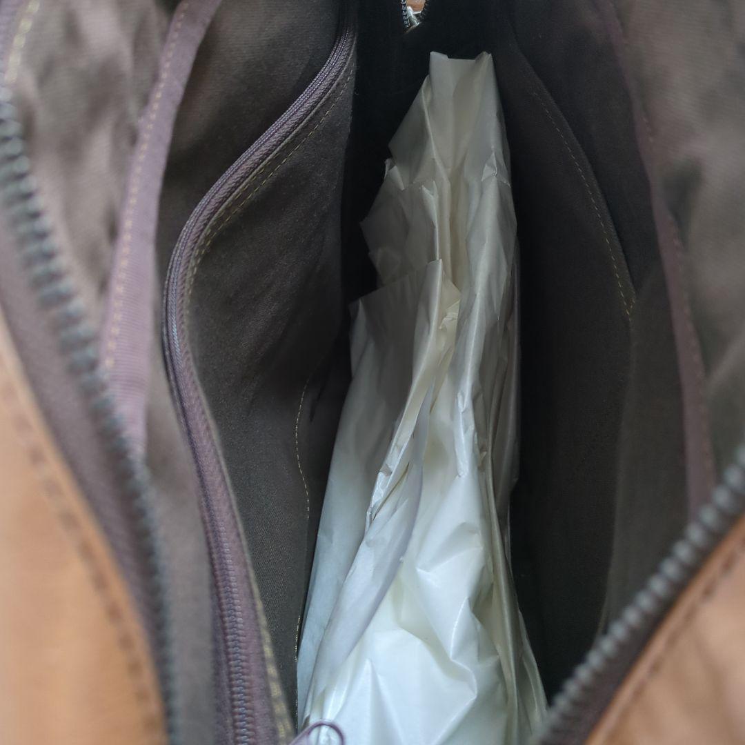 ブラウン合成皮革ビジネスバッグ未使用保管品