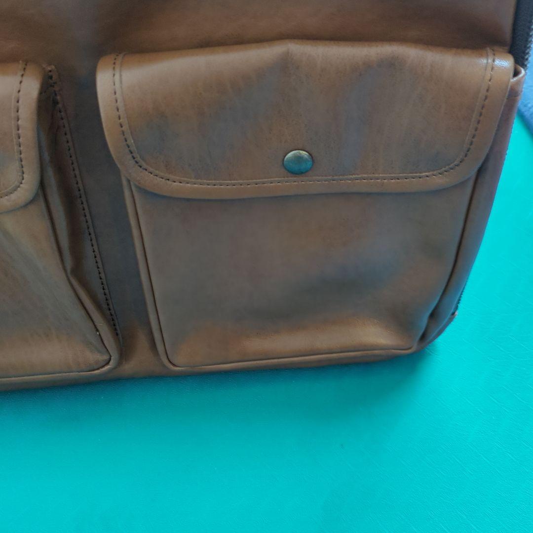 ブラウン合成皮革ビジネスバッグ未使用保管品