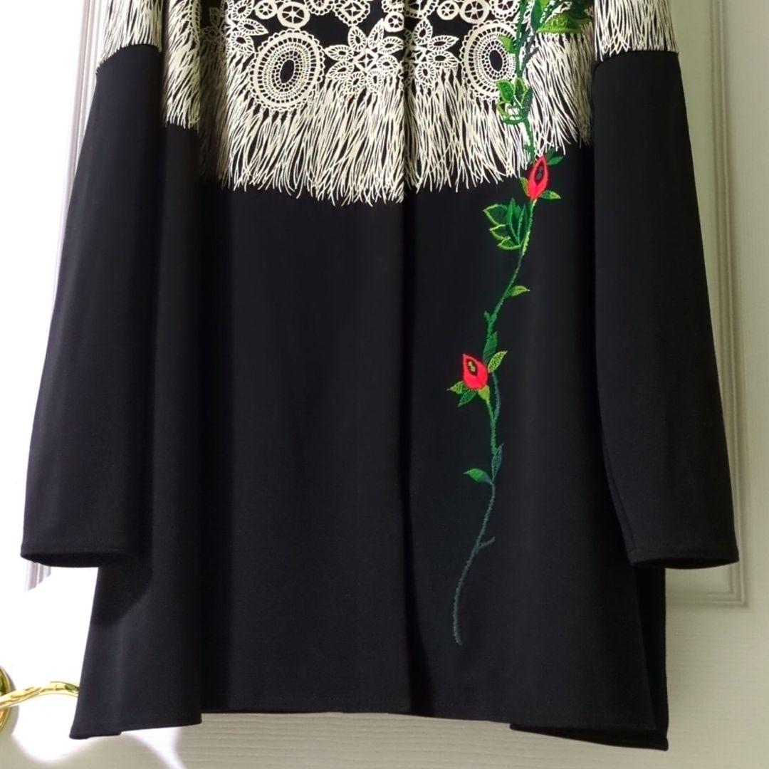 【専用】TOKUKO 1er VOL　前開き チュニック　羽織物　お花　刺繍