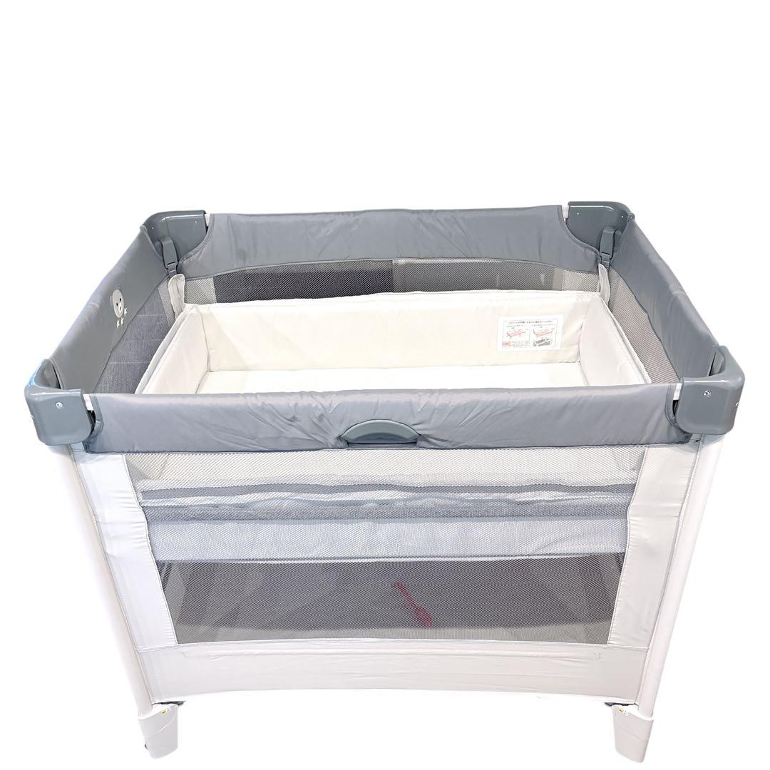 【付属品完備】アップリカ ココネルエアーABベビーベッド グレーベアー