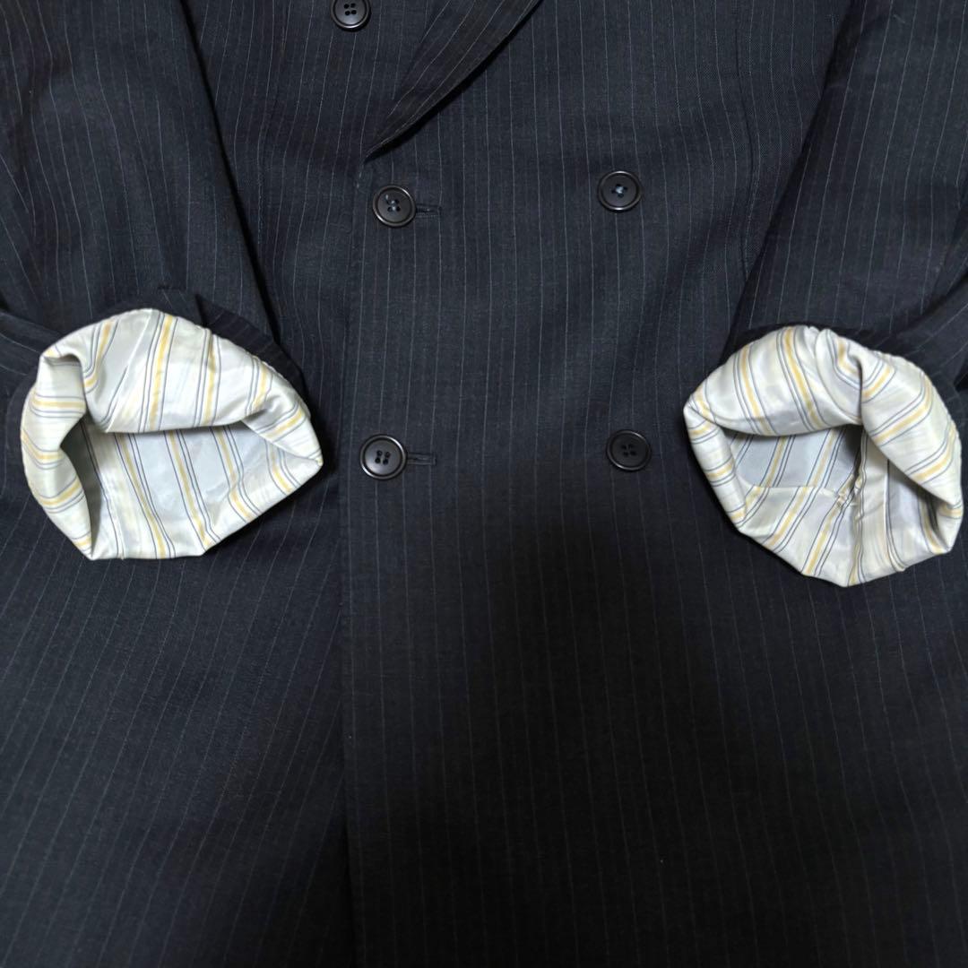 DANIEL CREMIEUX セットアップ　ダブル　ストライプ　ダークグレー