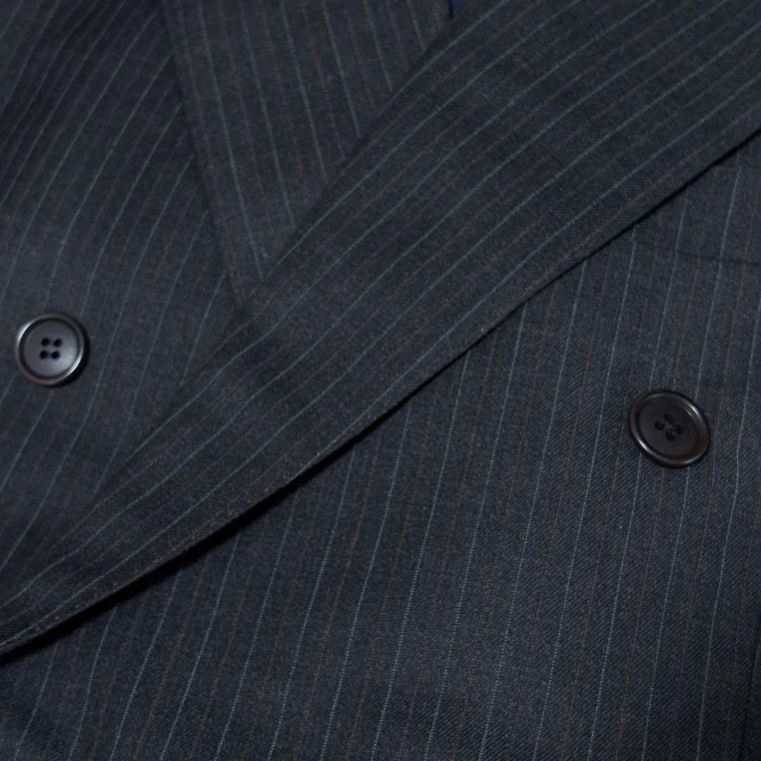 DANIEL CREMIEUX セットアップ　ダブル　ストライプ　ダークグレー