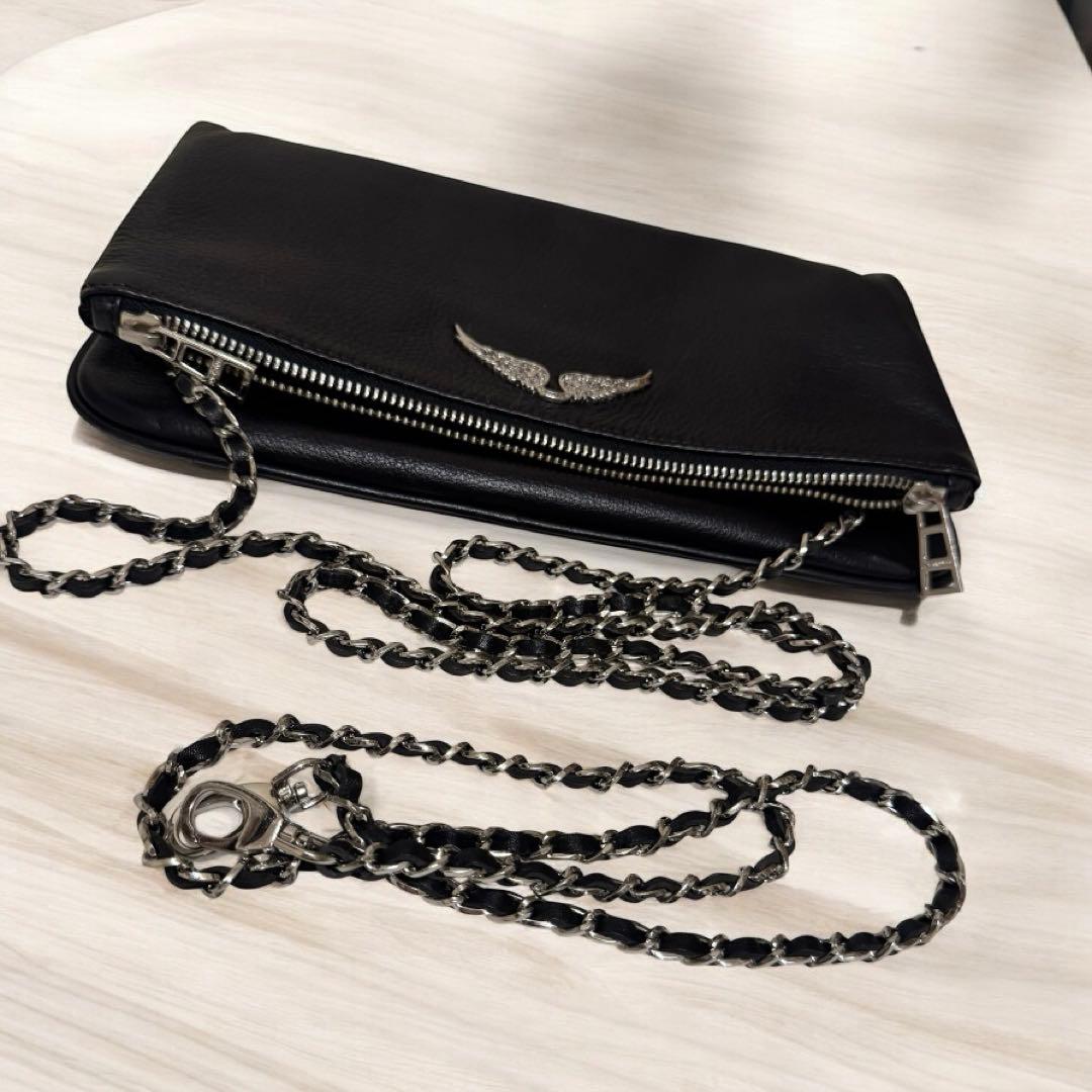 ザディグエヴォルテール 3way クラッチ ショルダーバッグ チェーン 黒