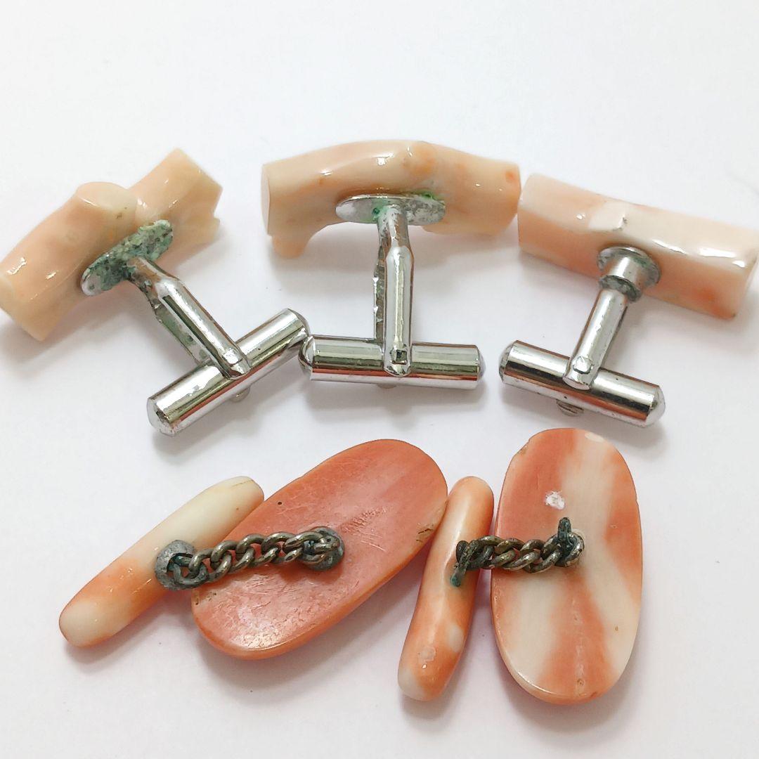 専用Y2550-7 本珊瑚 カフス 10組 20個セット 総重量89.9g