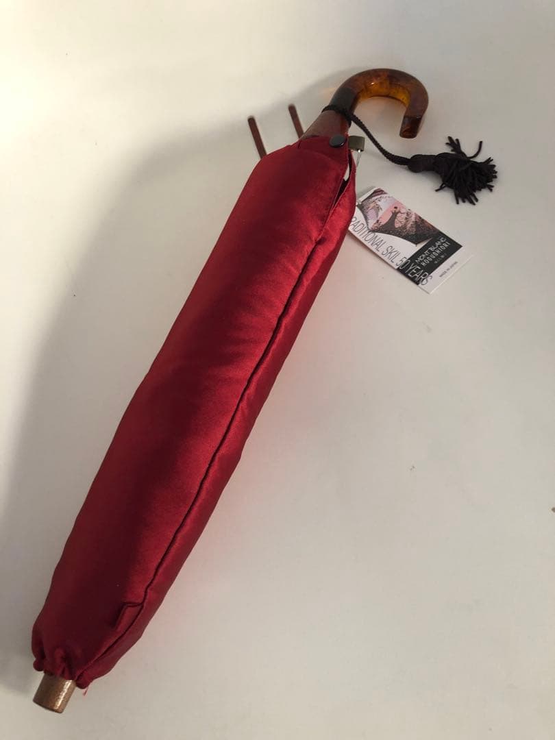 モンブランヤマグチ　ほぐし織　猫柄　折りたたみ傘 晴雨兼用55cm