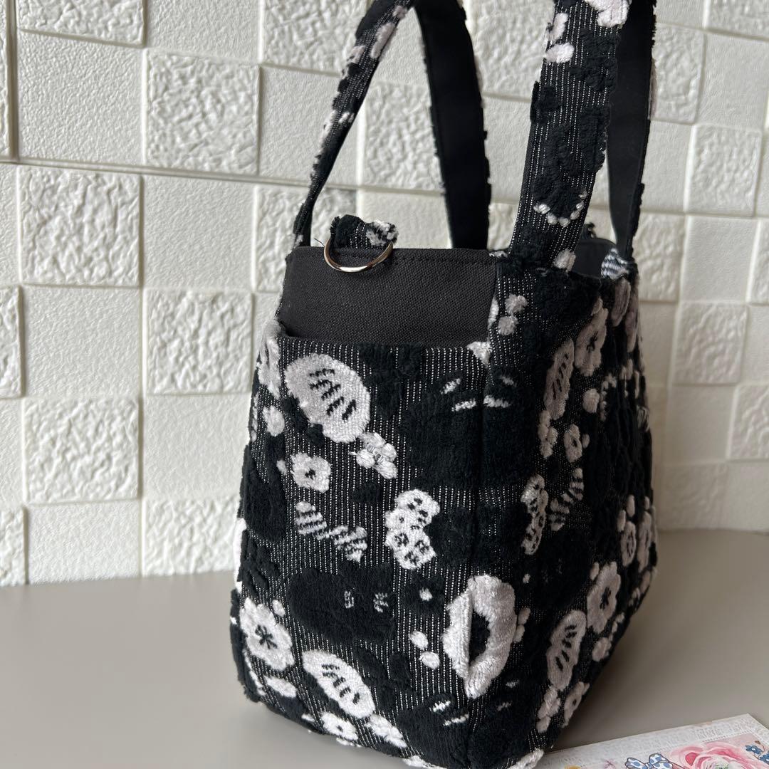 専用【ジョリーフルール】もふもふ　チューリップバック　S パンダブラック　①