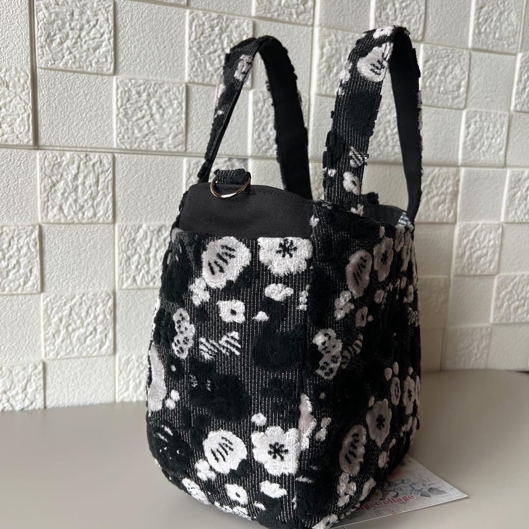 専用【ジョリーフルール】もふもふ　チューリップバック　S パンダブラック　①