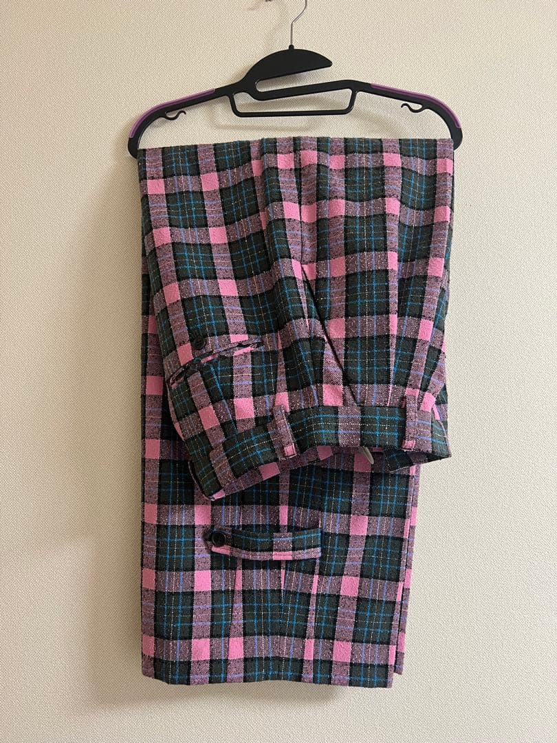 MAISON SPECIAL ループチェック2タックパンツ