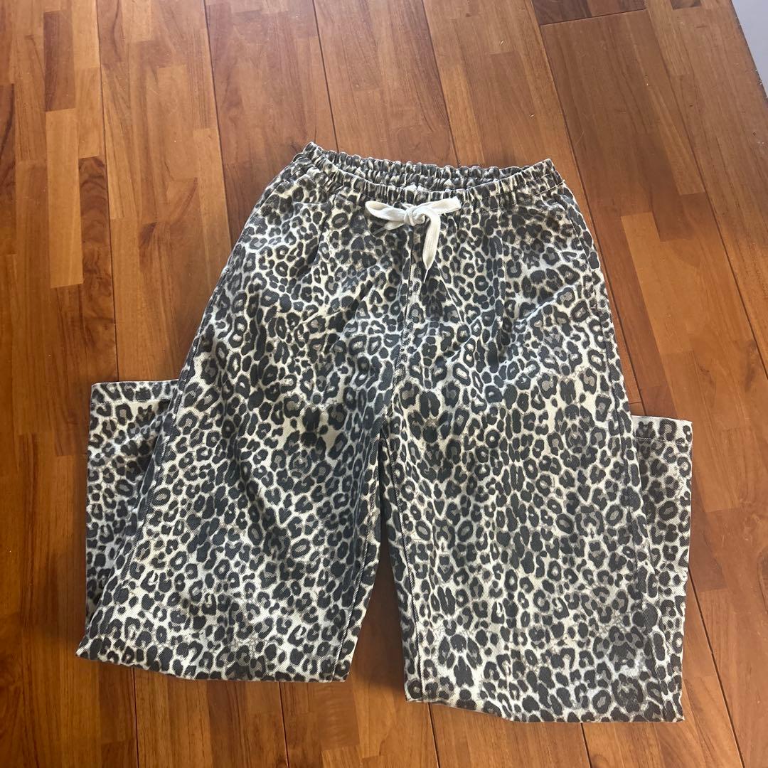 ウエストギャザーCanvasストレートパンツ