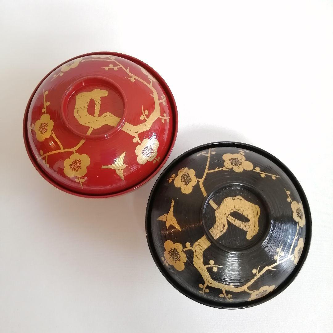 【予約品】未使用/山田平安堂 呉藤友乗 木製漆器 蓋つき 汁椀 雑煮椀 夫婦椀