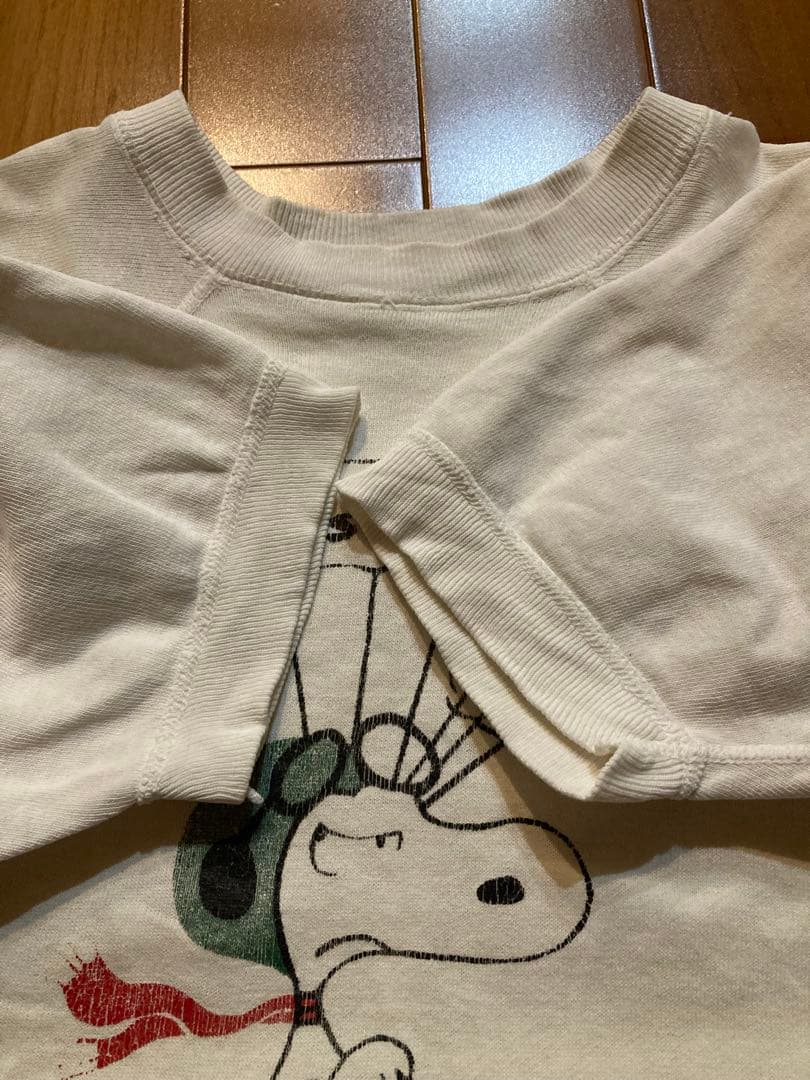 60sスヌーピー 半袖スウェット両面プリント レッドバロン 軍物 ビンテージ