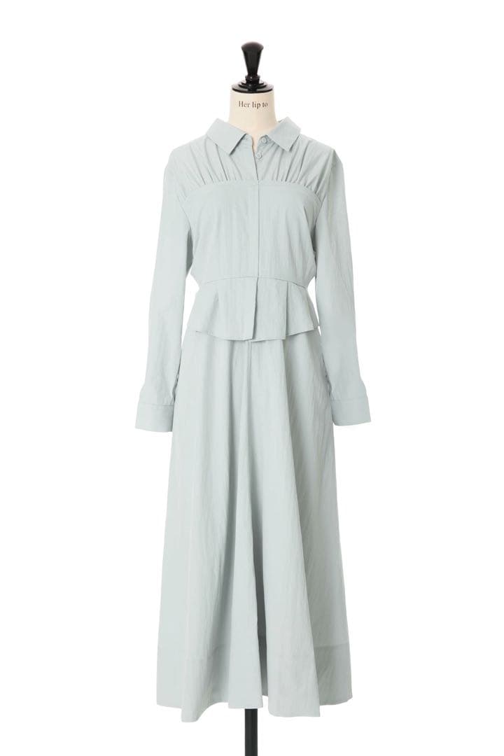 【美品】Herlipto Peplum Poplin Shirt Dress