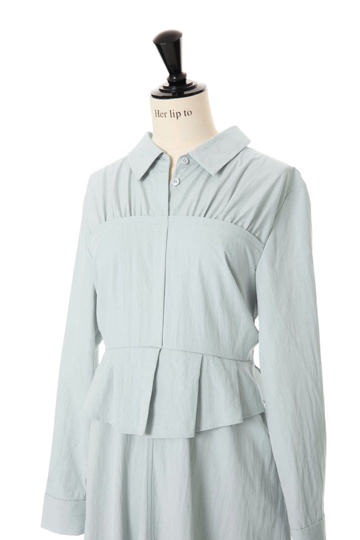 【美品】Herlipto Peplum Poplin Shirt Dress