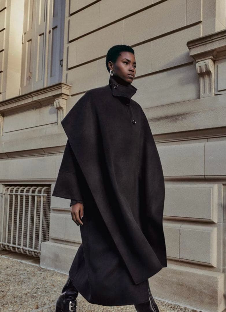 よつば♡ZARA ロングコート　ウールコート　黒