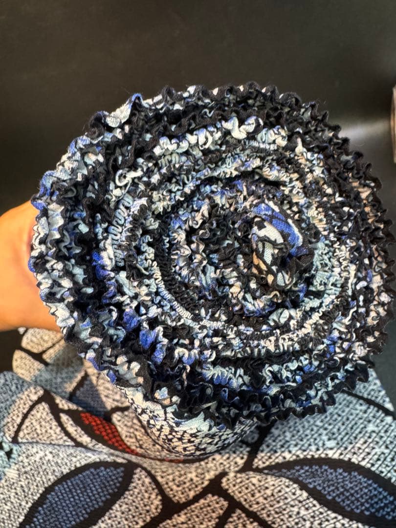 葉っぱ模様 浴衣反物　総絞り